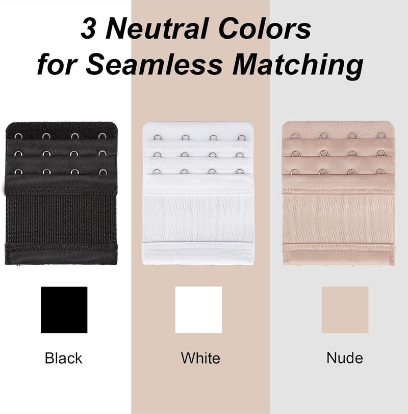 FEUNLEM 4 Hook Bra Extenders for women, Adjustable 4 hook Plus Size Bra Extender (3/4" Spacing) - Image 5